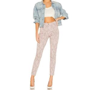 NWT J Brand Alana High Rise Crop Raw Hem Skinny Jean in Adder Pink